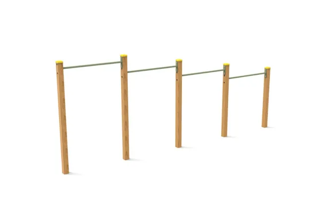 Barres de voltige en bois de 4 hauteurs pour aire de jeux enfants Barres de voltige en bois de 4 hauteurs pour aire de jeux enfants