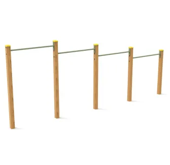Barres de voltige en bois de 4 hauteurs pour aire de jeux enfants