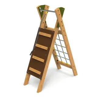 Mur d'escalade avec filet pour aires de jeux extérieur
