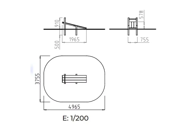 Dimensions de l'agrès en bois pour enfant Dimensions de l'agrès en bois pour enfant