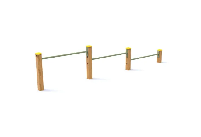 Barres de pompes en bois à 3 niveaux pour aire de jeux extérieur Barres de pompes en bois à 3 niveaux pour aire de jeux extérieur