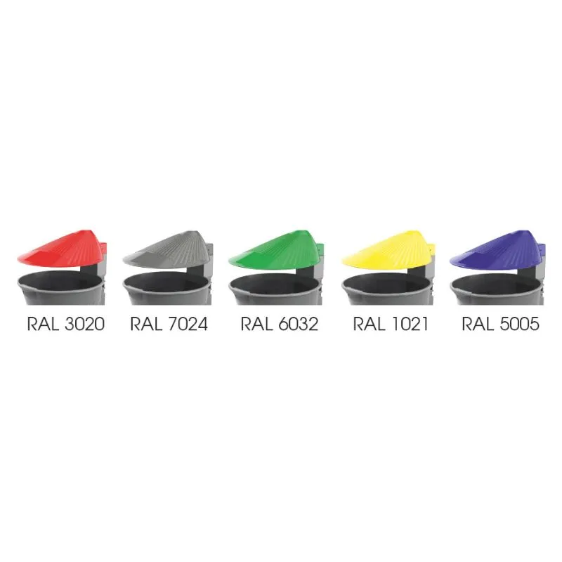 Choix des coloris disponibles pour le couvercle de la poubelle urbaine Choix des coloris disponibles pour le couvercle de la poubelle urbaine