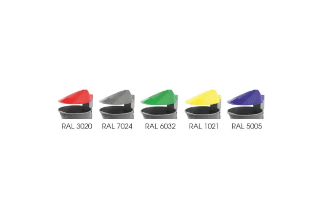 Choix des coloris disponibles pour le couvercle de la poubelle urbaine Choix des coloris disponibles pour le couvercle de la poubelle urbaine