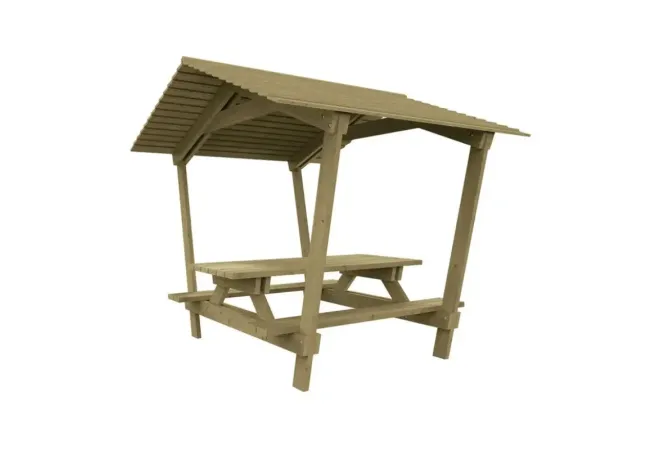 Table pique-nique avec toit en bois Table pique-nique avec toit en bois