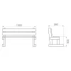 Dimensions du banc scolaire en bois Dimensions du banc scolaire en bois