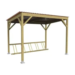 Abri à vélos en bois avec rack