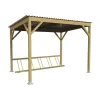 Abri à vélos en bois avec rack