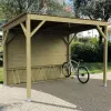 Abri 2 roues en bois dans un jardin public