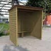 Abri de bus en bois, de 2000 mm, sans fenêtre dans une zone commerciale Abri de bus en bois, de 2000 mm, sans fenêtre dans une zone commerciale