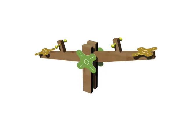 Balançoire en bois horizontale de 2 m de long avec décoration bouton d'or Balançoire en bois horizontale de 2 m de long avec décoration bouton d'or