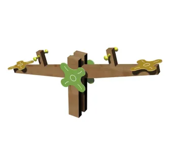 Balançoire en bois horizontale de 2 m de long avec décoration bouton d'or