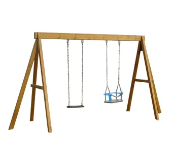 Portique balançoire en bois avec nacelle pour bébé