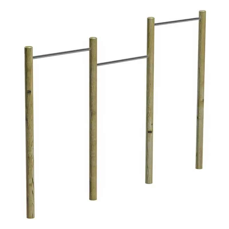 Barres fixes en bois et métal pour parcours santé Barres fixes en bois et métal pour parcours santé