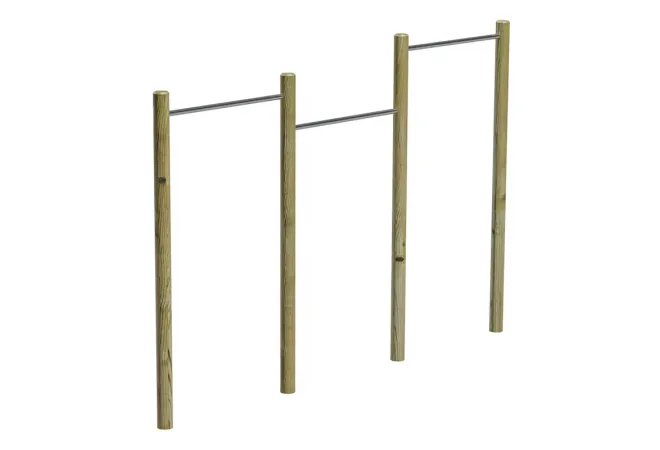 Barres fixes en bois et métal pour parcours santé Barres fixes en bois et métal pour parcours santé
