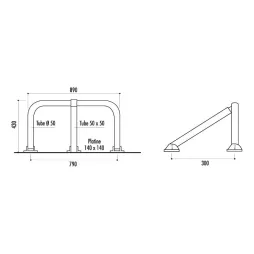 Dimensions de l'arceau pour place de parking