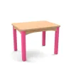 Table d'école maternelle plateau verni et pieds coloris framboise Table d'école maternelle plateau verni et pieds coloris framboise
