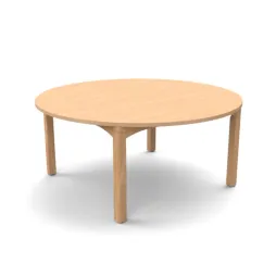 Table d'école ronde finition hêtre verni Table d'école ronde finition hêtre verni
