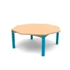 Table d'école octogonale avec piétement bleu Table d'école octogonale avec piétement bleu