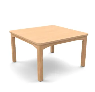 Table scolaire carrée finition hêtre verni