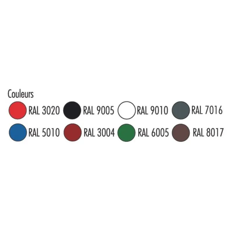 Différents coloris au choix pour l'acier de l'abri cycles Différents coloris au choix pour l'acier de l'abri cycles