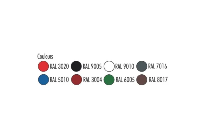 Différents coloris au choix pour l'acier de l'abri cycles Différents coloris au choix pour l'acier de l'abri cycles
