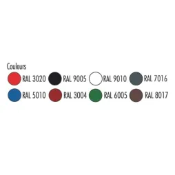 Choix des coloris disponibles pour l'abri cycles