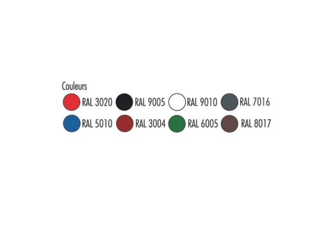 Choix des coloris disponibles pour l'abri cycles