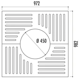 Dimensions de la grille d'entourage d'arbre Dimensions de la grille d'entourage d'arbre
