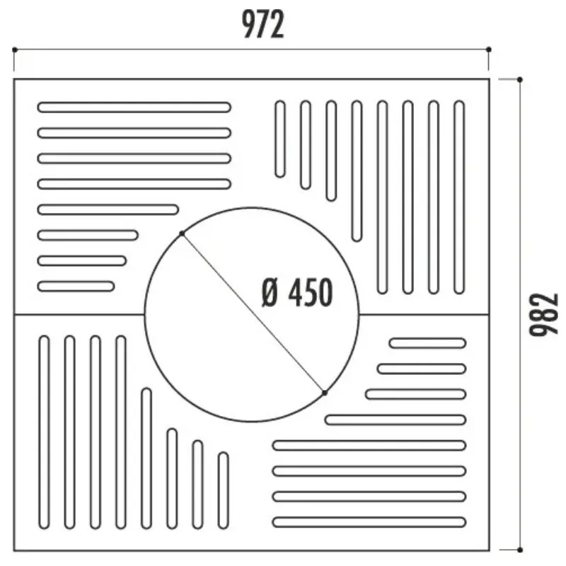 Dimensions de la grille d'entourage d'arbre Dimensions de la grille d'entourage d'arbre