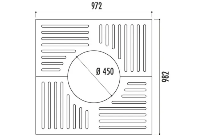 Dimensions de la grille d'entourage d'arbre Dimensions de la grille d'entourage d'arbre