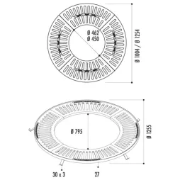 Dimensions des différentes grilles d'entourage d'arbre