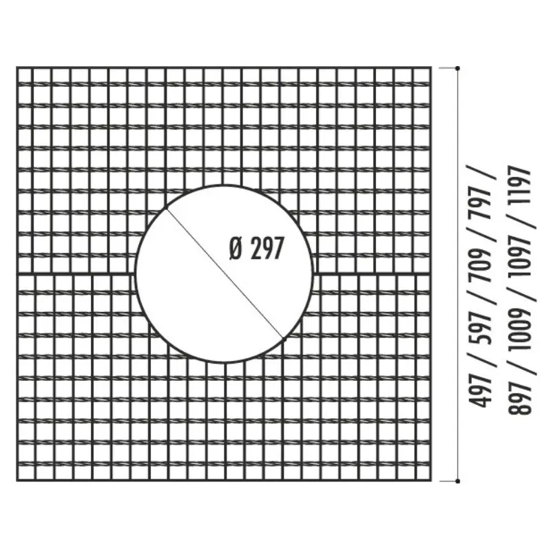 Dimensions complètes de la grille protection d'arbre Dimensions complètes de la grille protection d'arbre