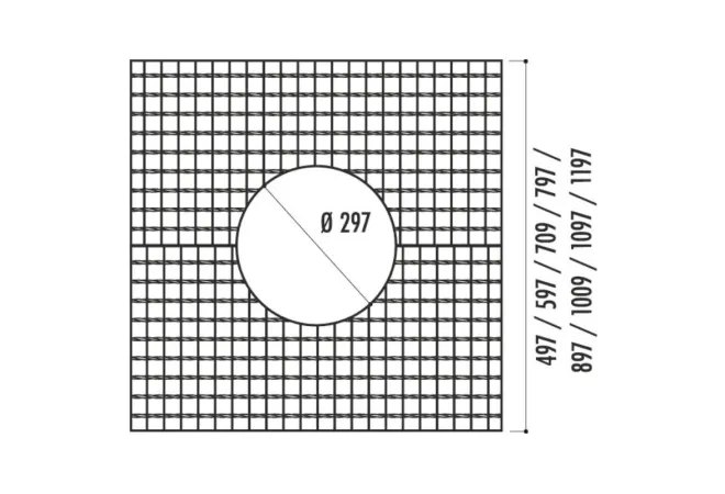 Dimensions complètes de la grille protection d'arbre Dimensions complètes de la grille protection d'arbre