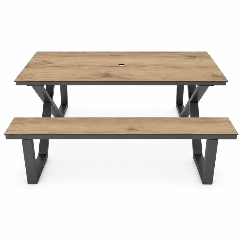 Table pique-nique en HPL à dégagement latéral - Table extérieure