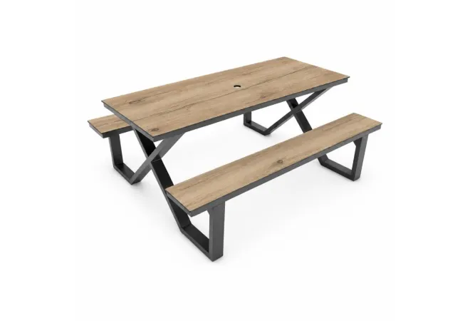 Table pique nique recyclé en HPL stratifié