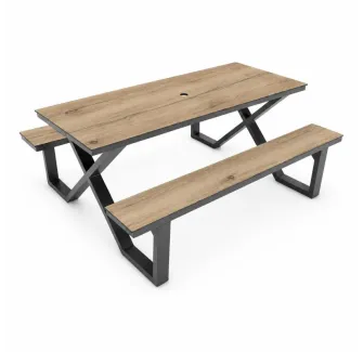 Table pique nique recyclé en HPL stratifié