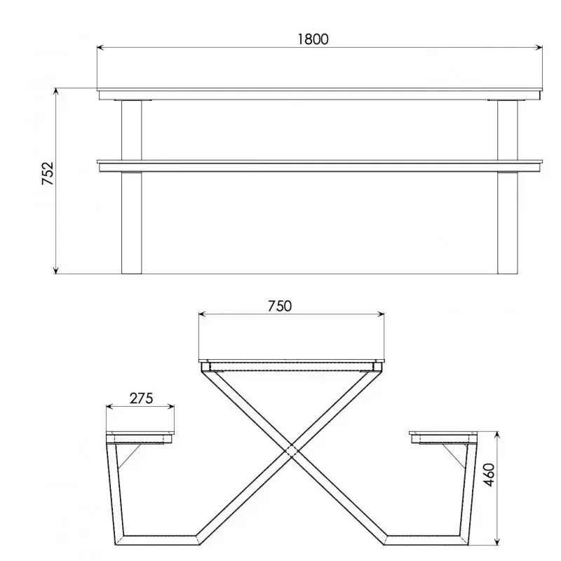 dimensions table pique nique hpl