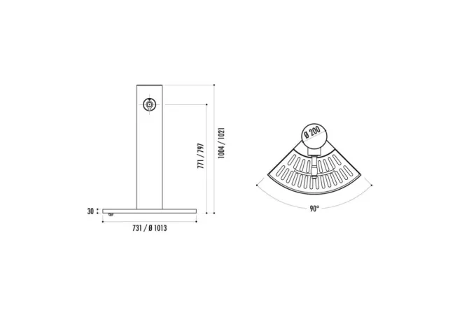 Dimensions de la fontaineà eau