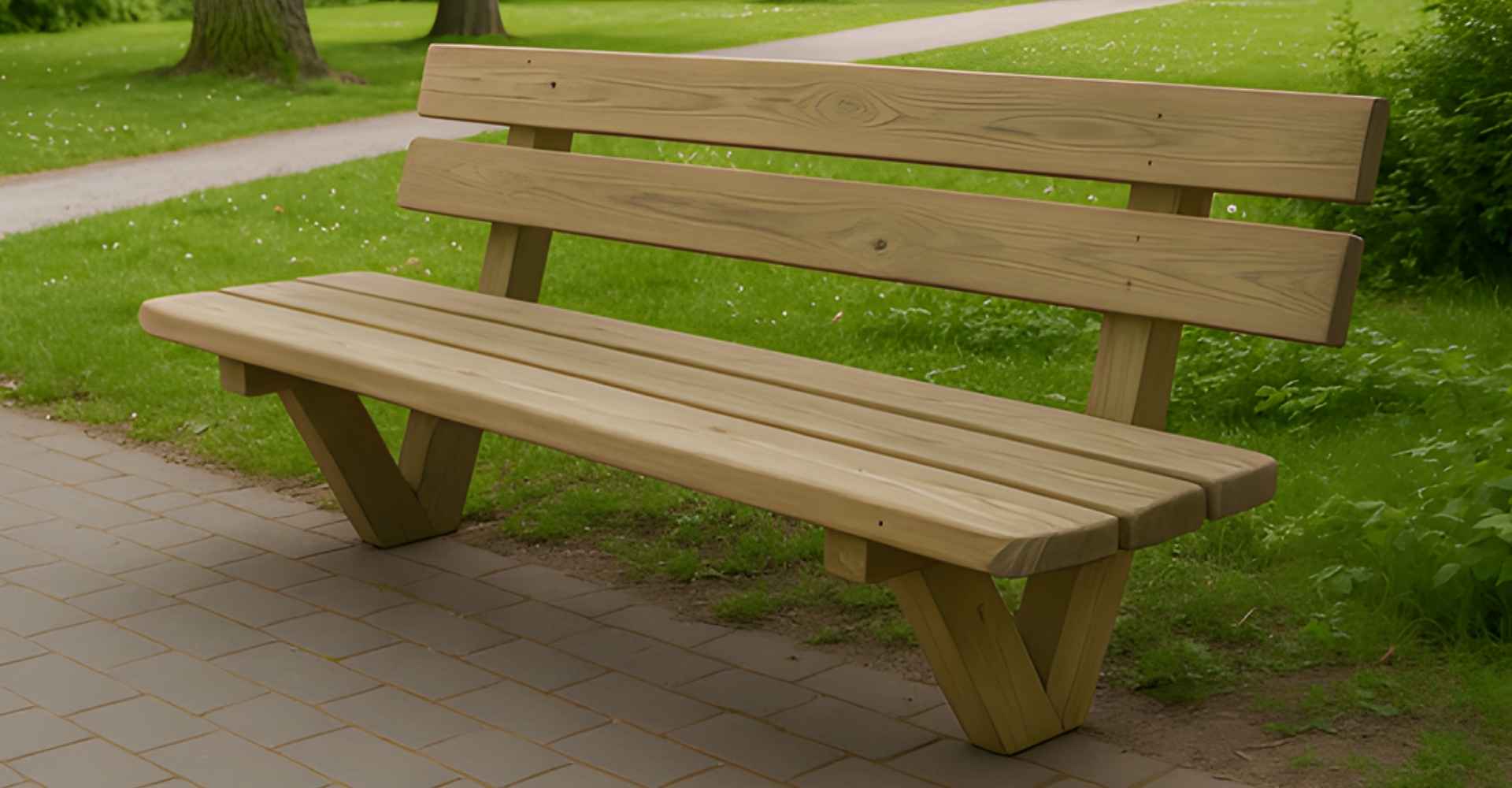 banc public en bois dans un parc