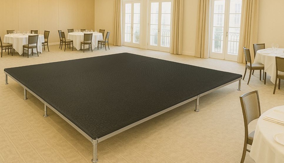 piste de danse démontable dans une salle de réception