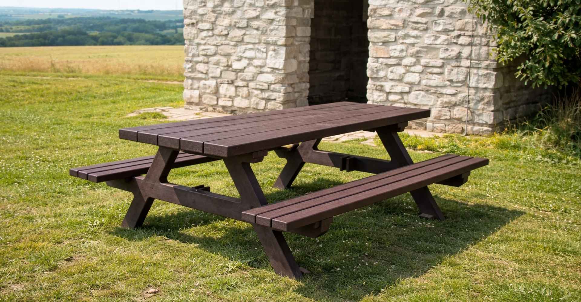 table pique nique en plastique recyclé