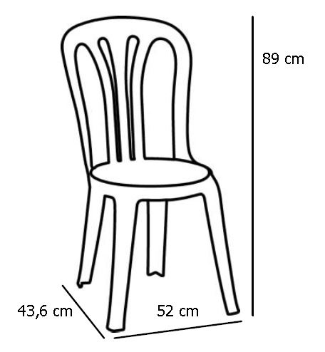 Dimensions de la chaise en plastique Écochair - Leader Equipements